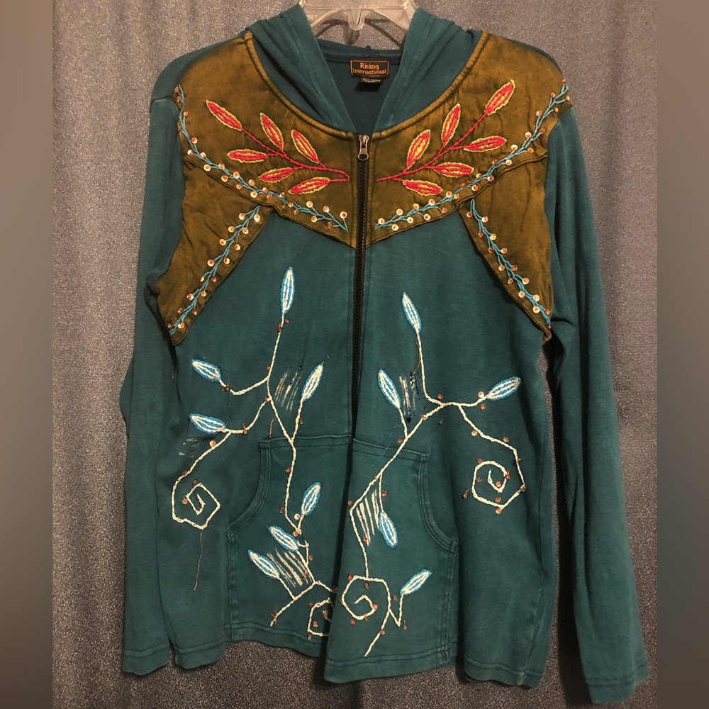 Like New Rising International Colorful Patchwork Hoodie, Size XL